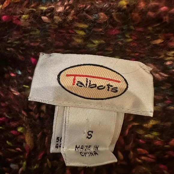 Talbots Variegated Wool Blend Cable Knit Cardigan S FREE SHIP - Picture 4 of 5
